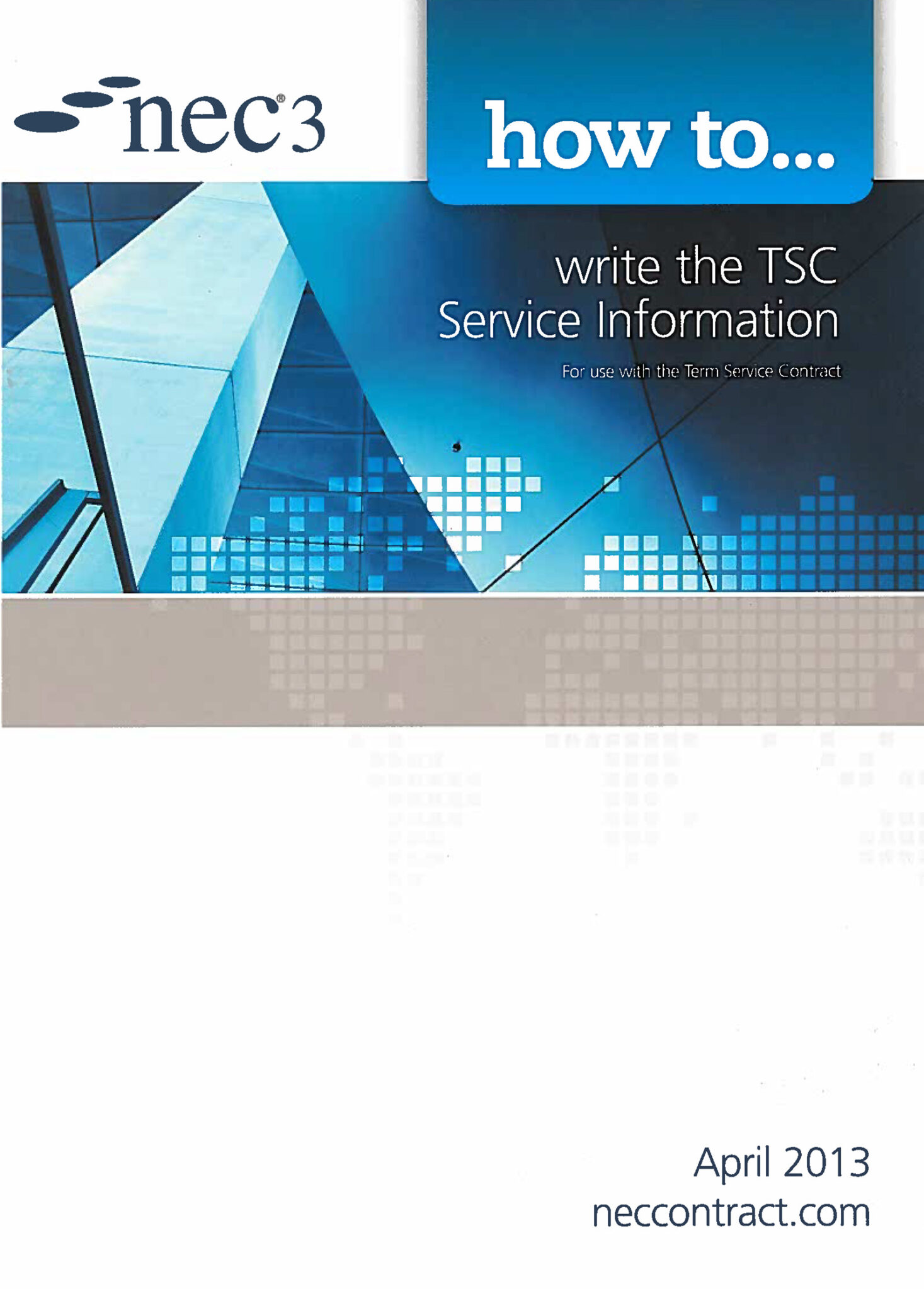 SAICE Bookstore | NEC3 how to … write the TSC Service Information For ...