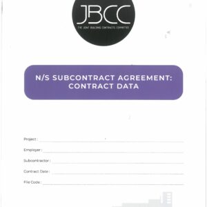 JBCC N/S SUBCONTRACT AGREEMENT: CONTRACT DATA -Edition 6.3 June 2024